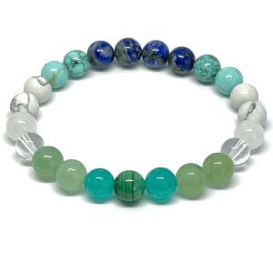 Minerální náramek malachit, jadeit, avanturín, křišťál, tyrkys, howlit, lapis lazuli - VÍLA